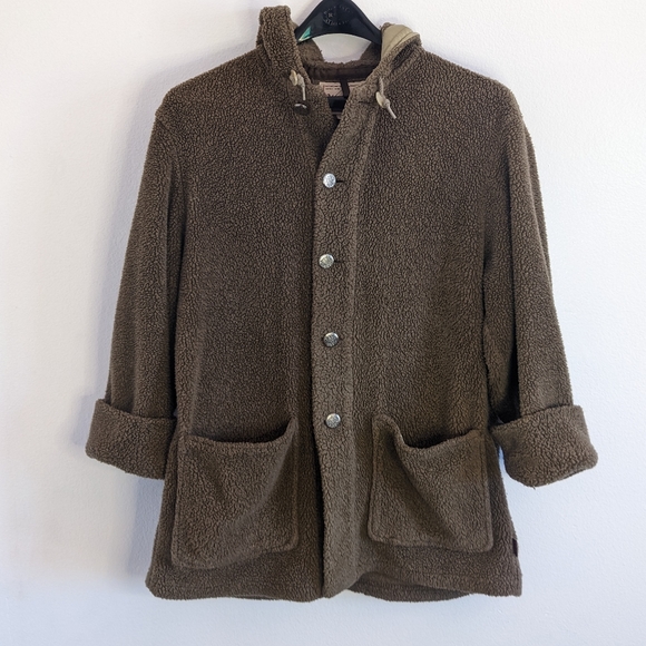 Woolrich Vintage Brown Fleece Hooded Jacket|Medium - Picture 1 of 7